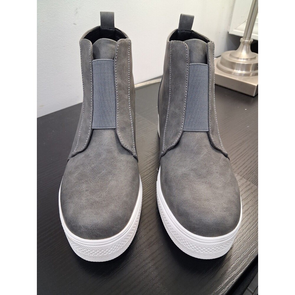 VEPOSE Women's Hidden Wedge Sneakers Ankle Boots Casual Platform Booties Sz8.5